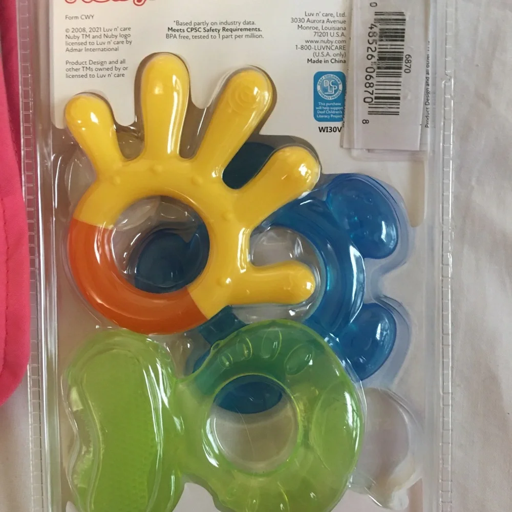 Kids bibs and nuby 3 stage teether set /New